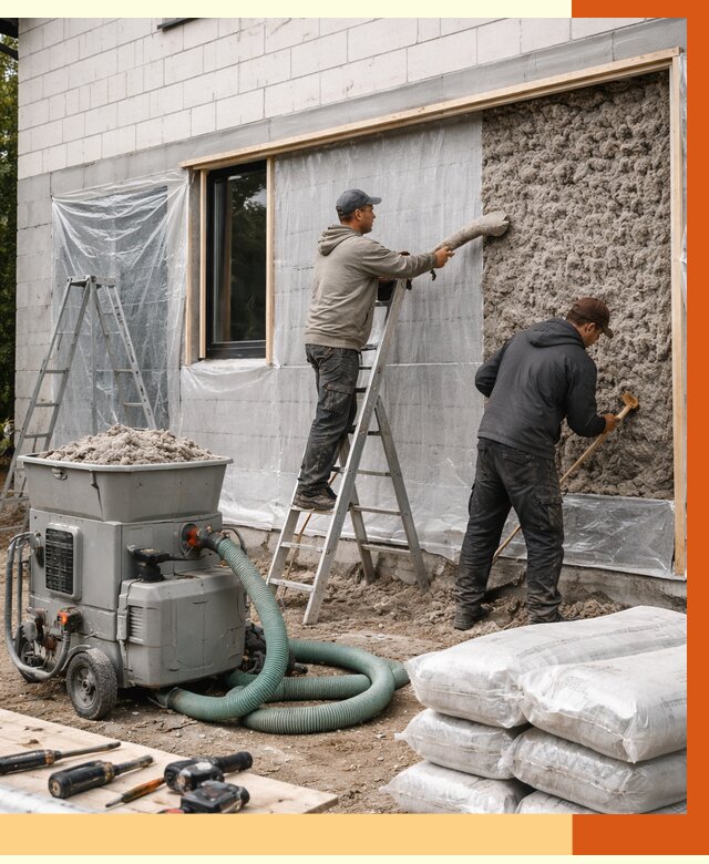 Утепление дома из газобетона эковатой в Рузаевке от 4666 руб./м2 | ТепломастерРзв